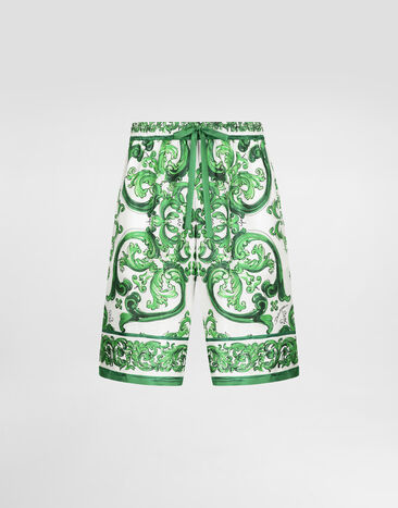 Dolce & Gabbana Majolica-print silk jogging shorts Print GV37ATHI1S6