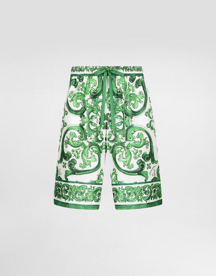 Dolce & Gabbana Bermuda jogging in seta stampa Maiolica Stampa GV37ATHI1S6