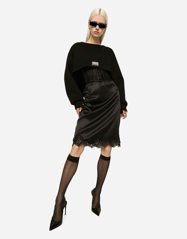 Dolce&Gabbana Cintura bustier in marquisette Black FB357AOUADW