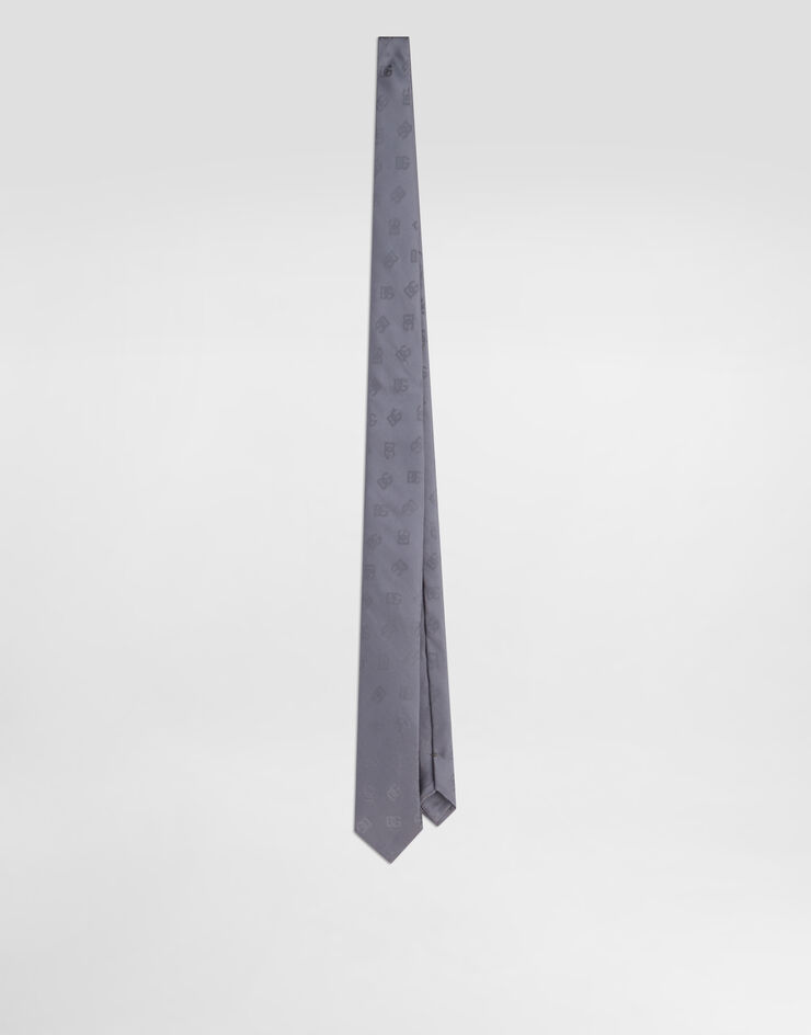 Dolce & Gabbana Jacquardkrawatte mit DG-Logo Grau GT149EFJ1JY