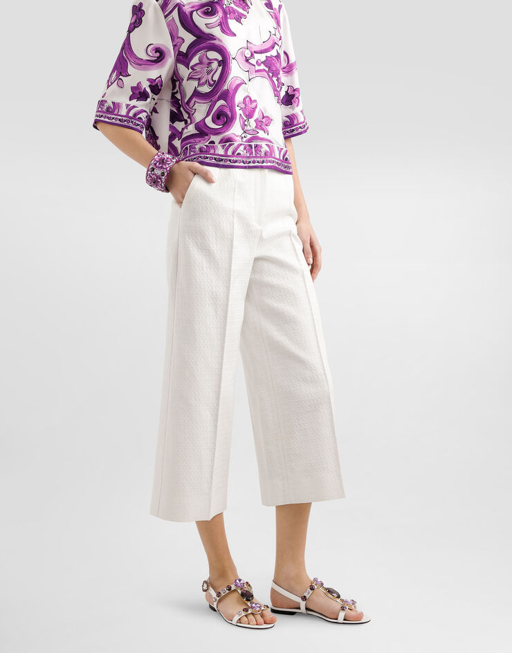 Dolce & Gabbana Stretch mat trousers White FTCC2TFU9AU
