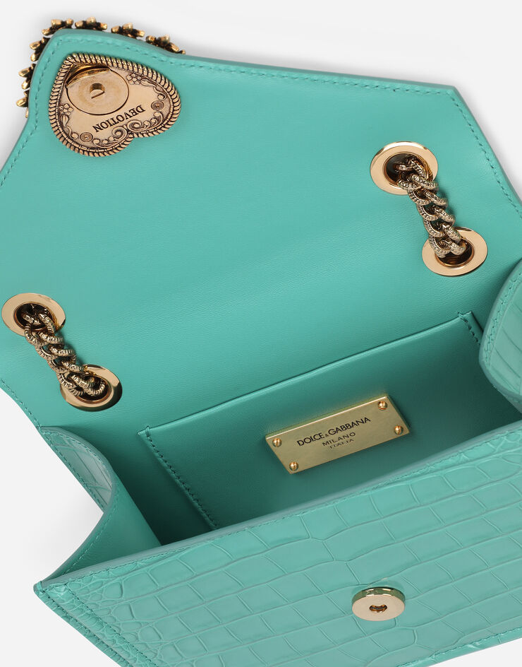Dolce & Gabbana DEVOTION 中号鳄鱼皮手袋 绿 BB6641A2R08