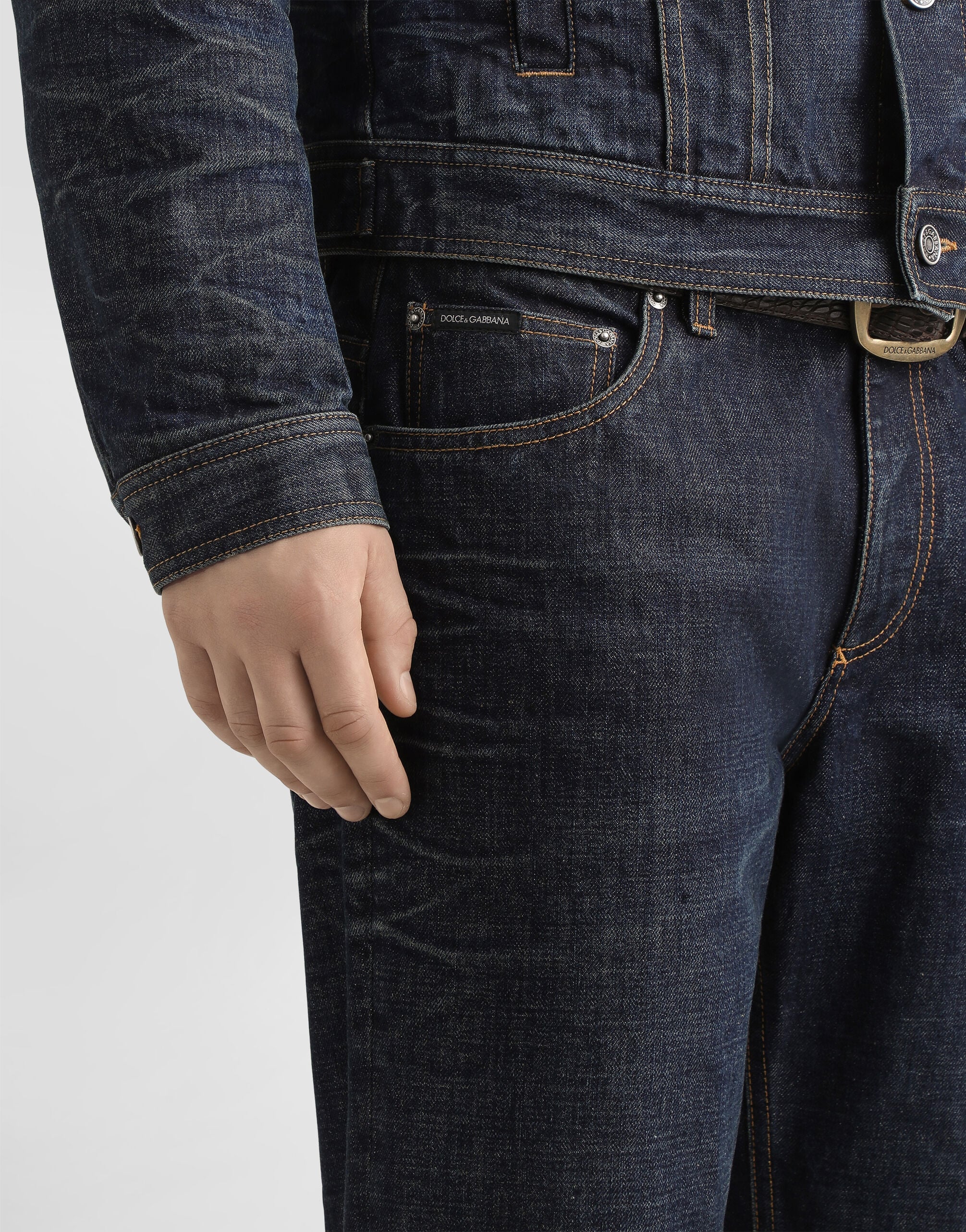 Loose cotton denim jeans - thumbnail 4