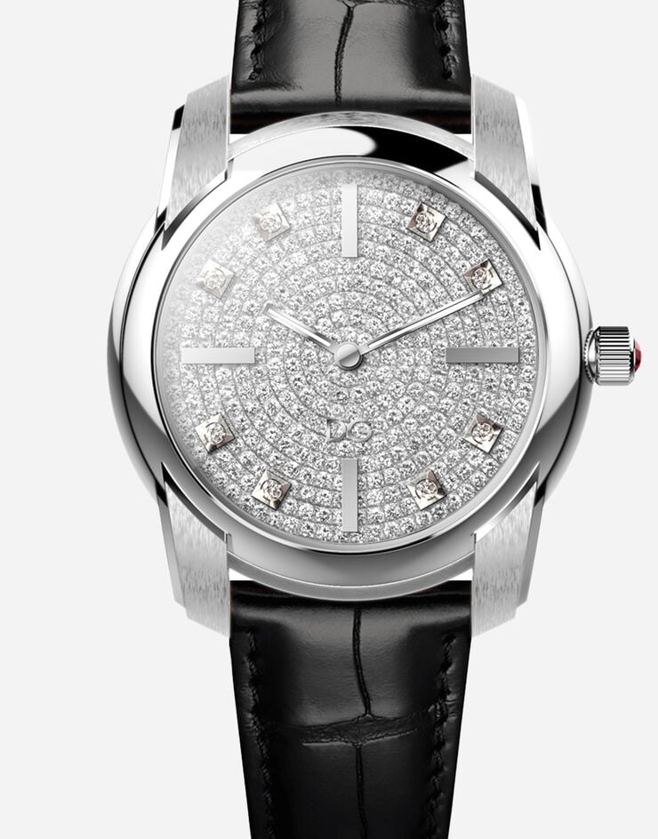 Dolce & Gabbana Orologio DG7 Pavé oro bianco Nero WWFE2GXPIDA