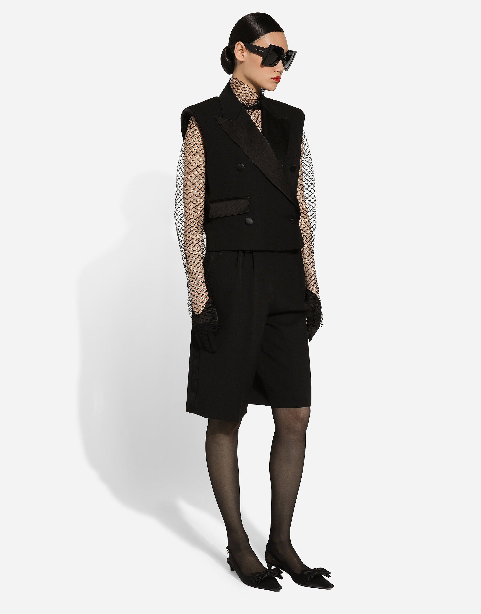 Sleeveless tuxedo jacket clearance