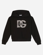 Dolce & Gabbana Jersey hoodie with DG logo Negro L5JW9NG7L1J