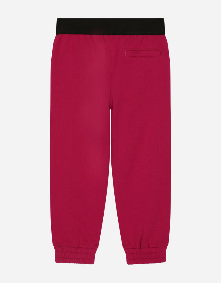 Dolce & Gabbana Jersey jogging pants with branded elastic Fuchsia L5JP9GG7E3Z