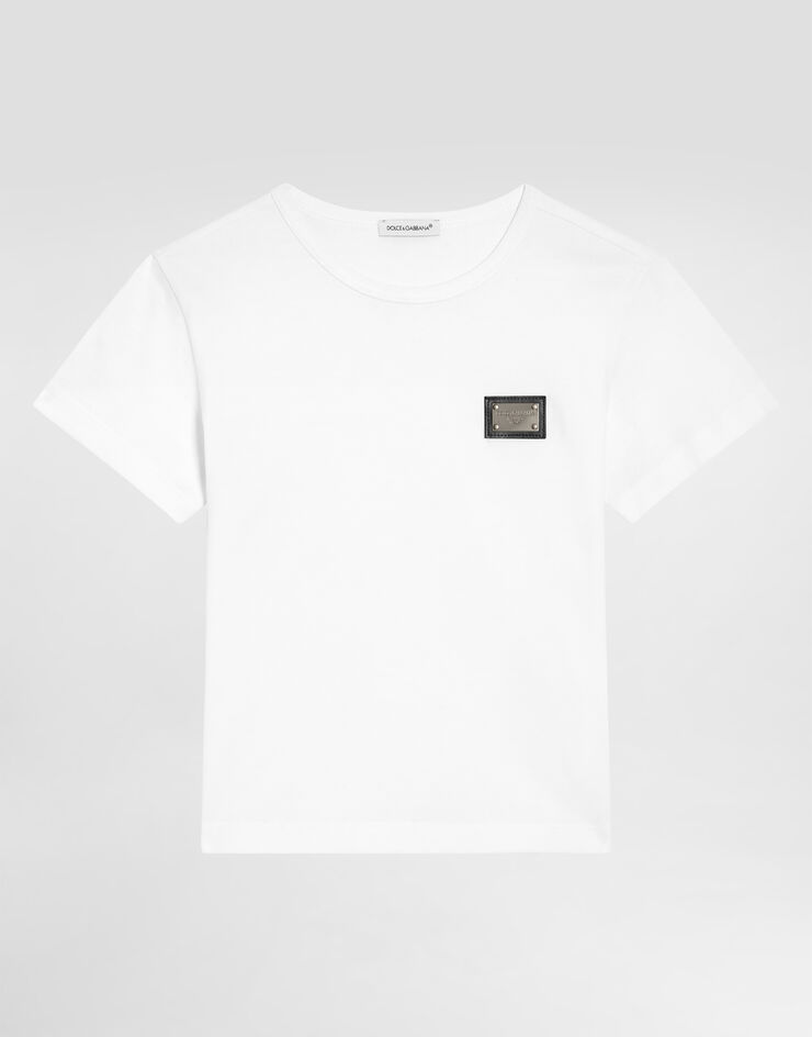 Dolce & Gabbana Jersey T-shirt with logo tag White L4JT7TG7I2O