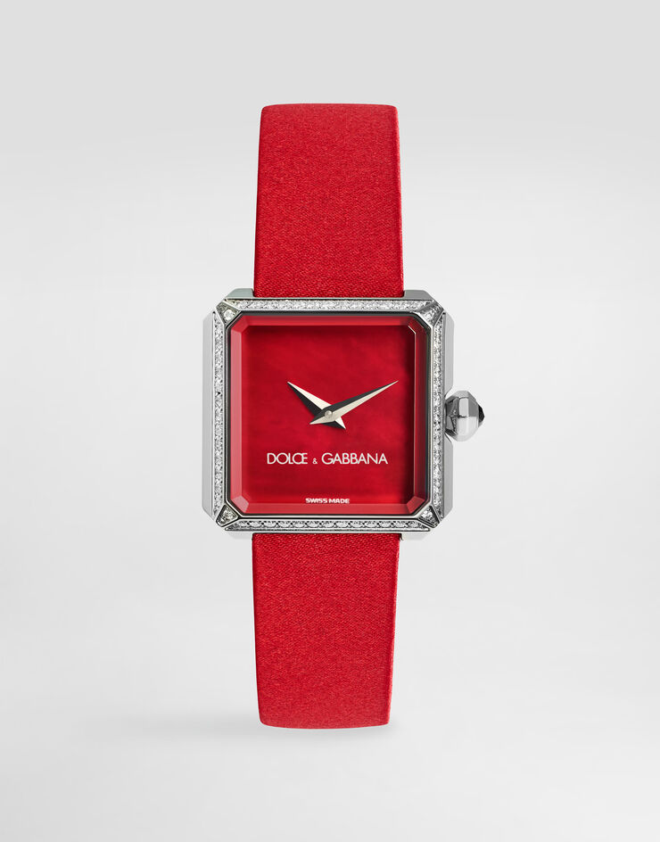 Dolce & Gabbana Sofia watch in stainless steel with colorless diamonds Raspberry red WWJC2SXCMDT