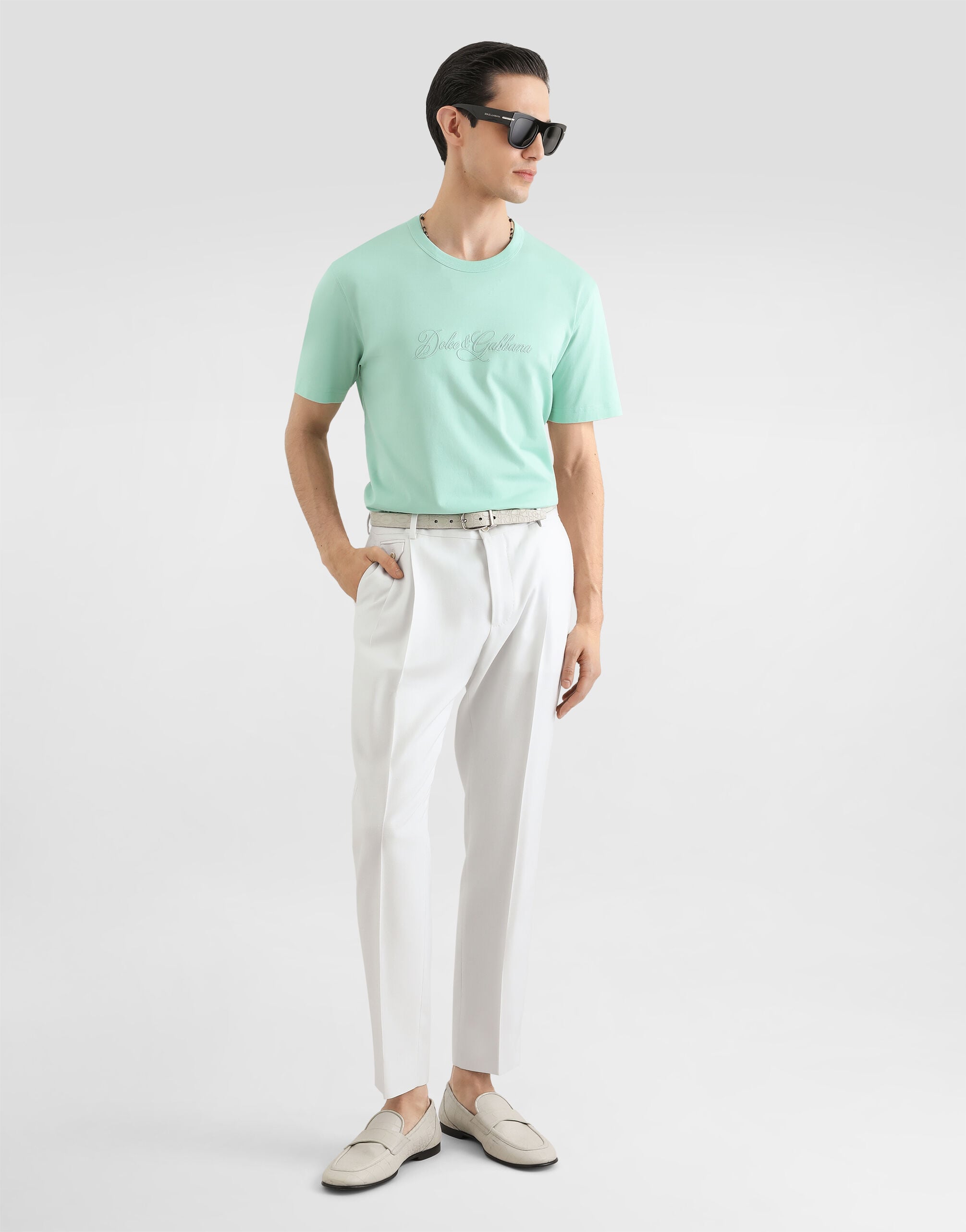 Cotton t-shirt with dg embroidery