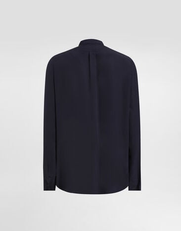 Dolce & Gabbana Silk crêpe de chine martini shirt Blue G5ML1TFU1UQ