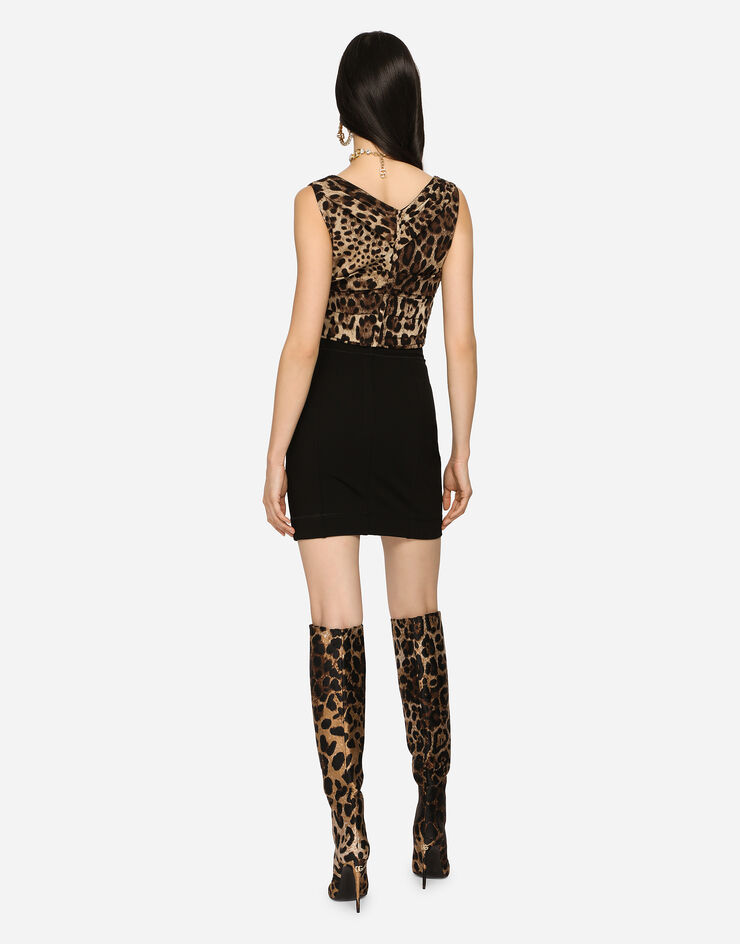 Dolce & Gabbana Jersey miniskirt Black F4CB9TFUGKF