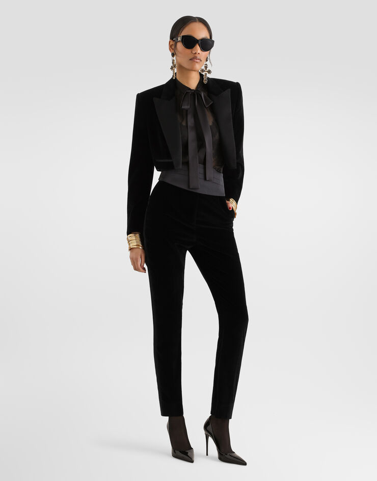 Dolce & Gabbana Chiffon pussy-bow shirt Black F5T27TFU1AT