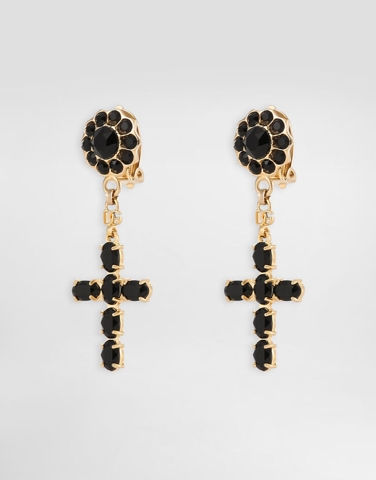 Dolce & Gabbana أقراط متدلية بصلبان أسود WEQ4S3W1111