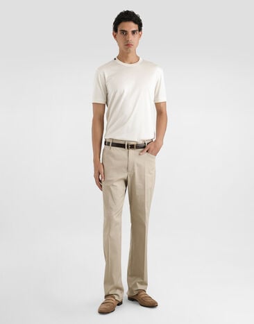 Dolce & Gabbana T-shirt à manches courtes en soie White G8ST1TG7P0F