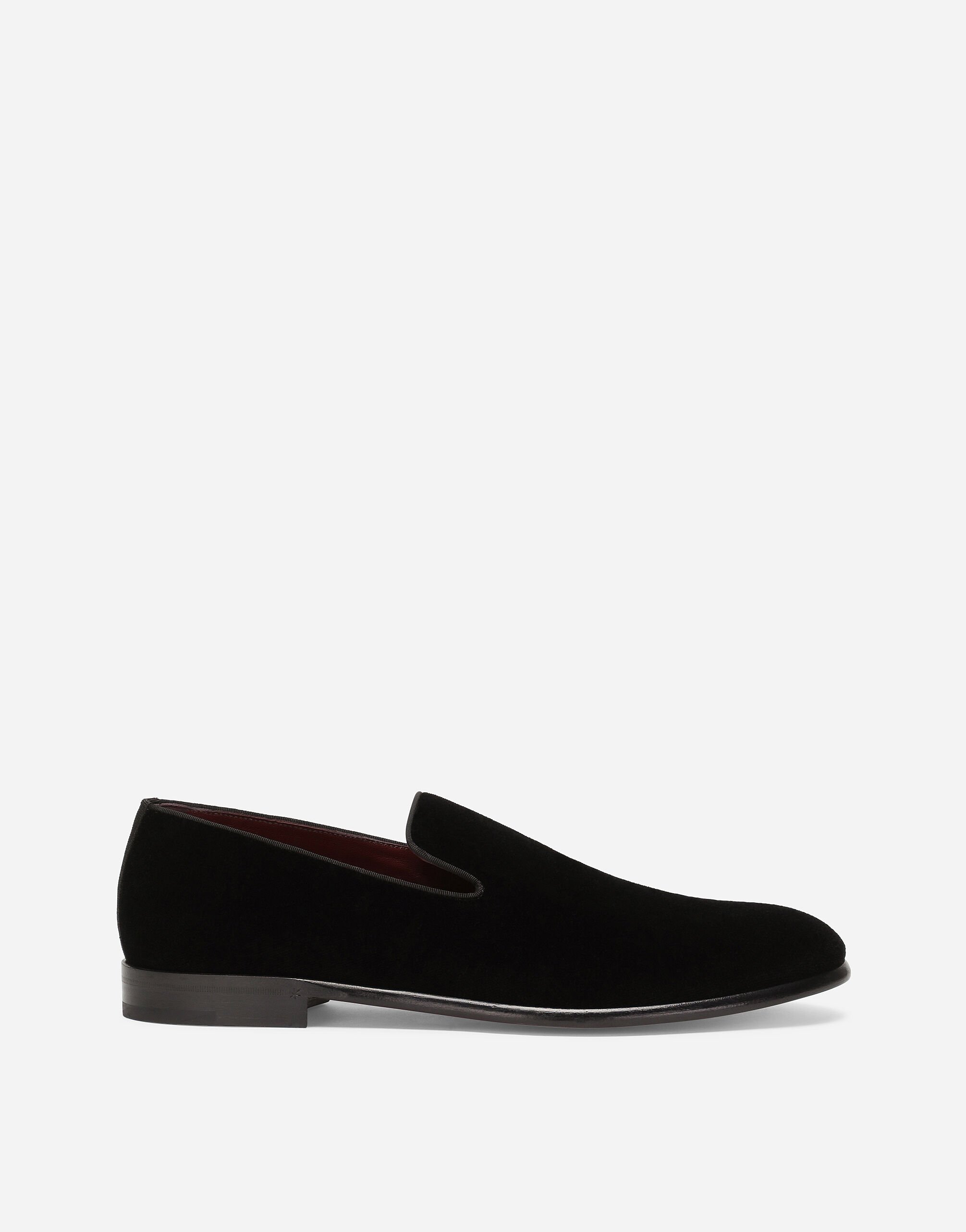 Dolce & Gabbana Slippers de terciopelo Negro G2RQ2TGF815