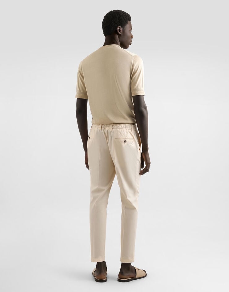 Dolce & Gabbana Silk crewneck pullover Beige GXX03ZJBSLV