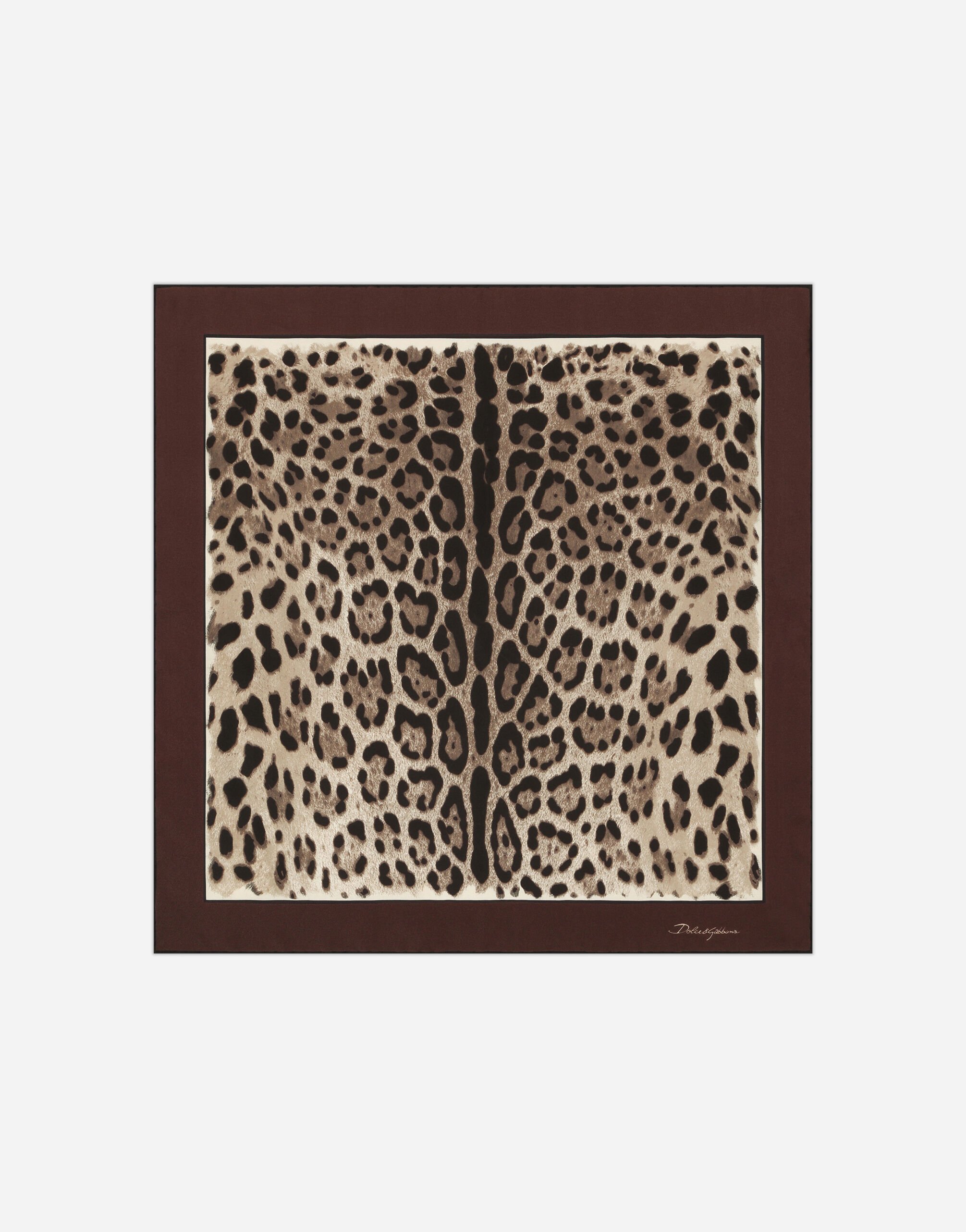 Dolce & Gabbana Leopard-print twill scarf (50x50) Gold BB7287AY828