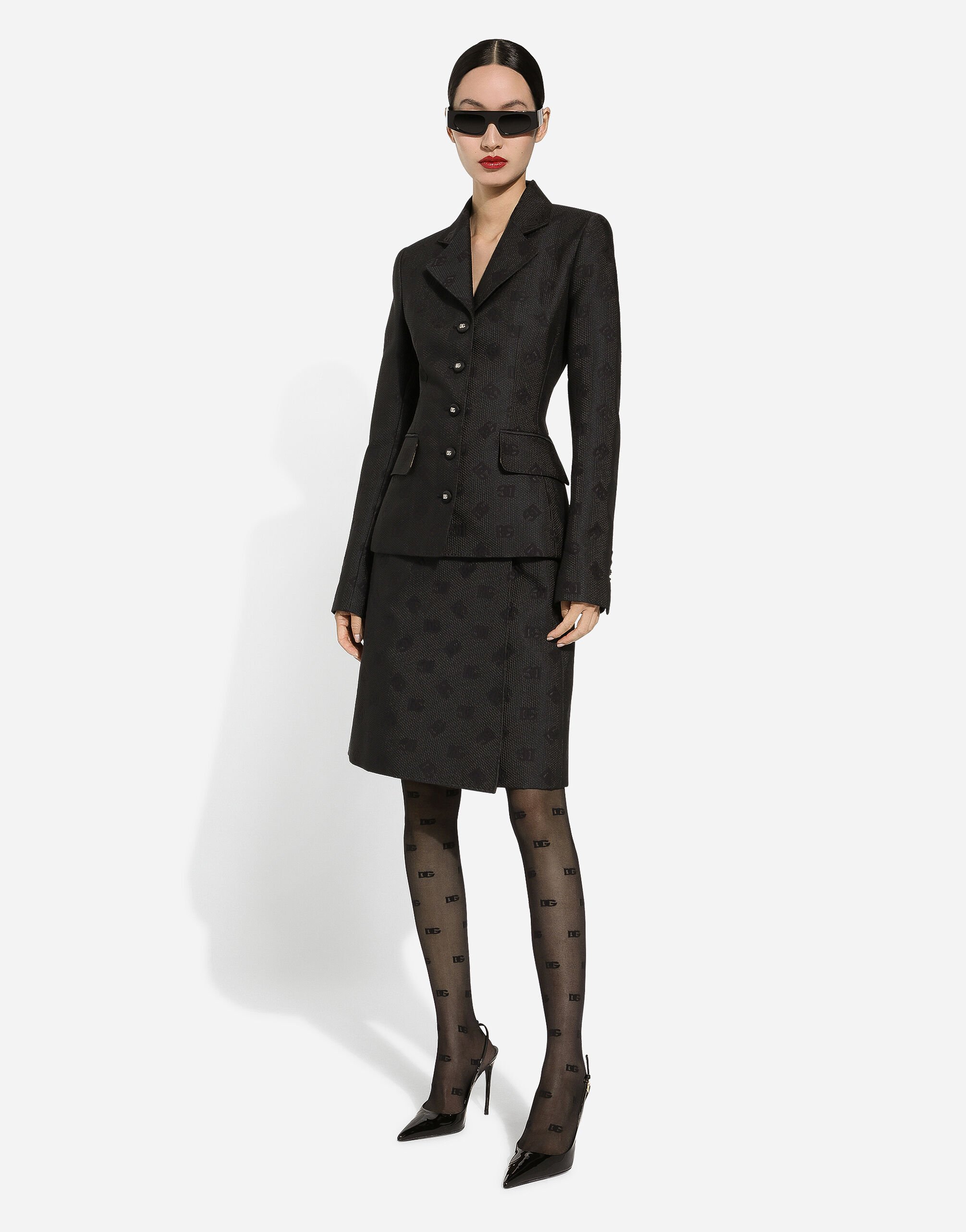 スカート DOLCE&GABBANA DG LOGO JACQUARD MIDI SKIRT Quilted jacquard midi skirt with DG logo in Black for Women
