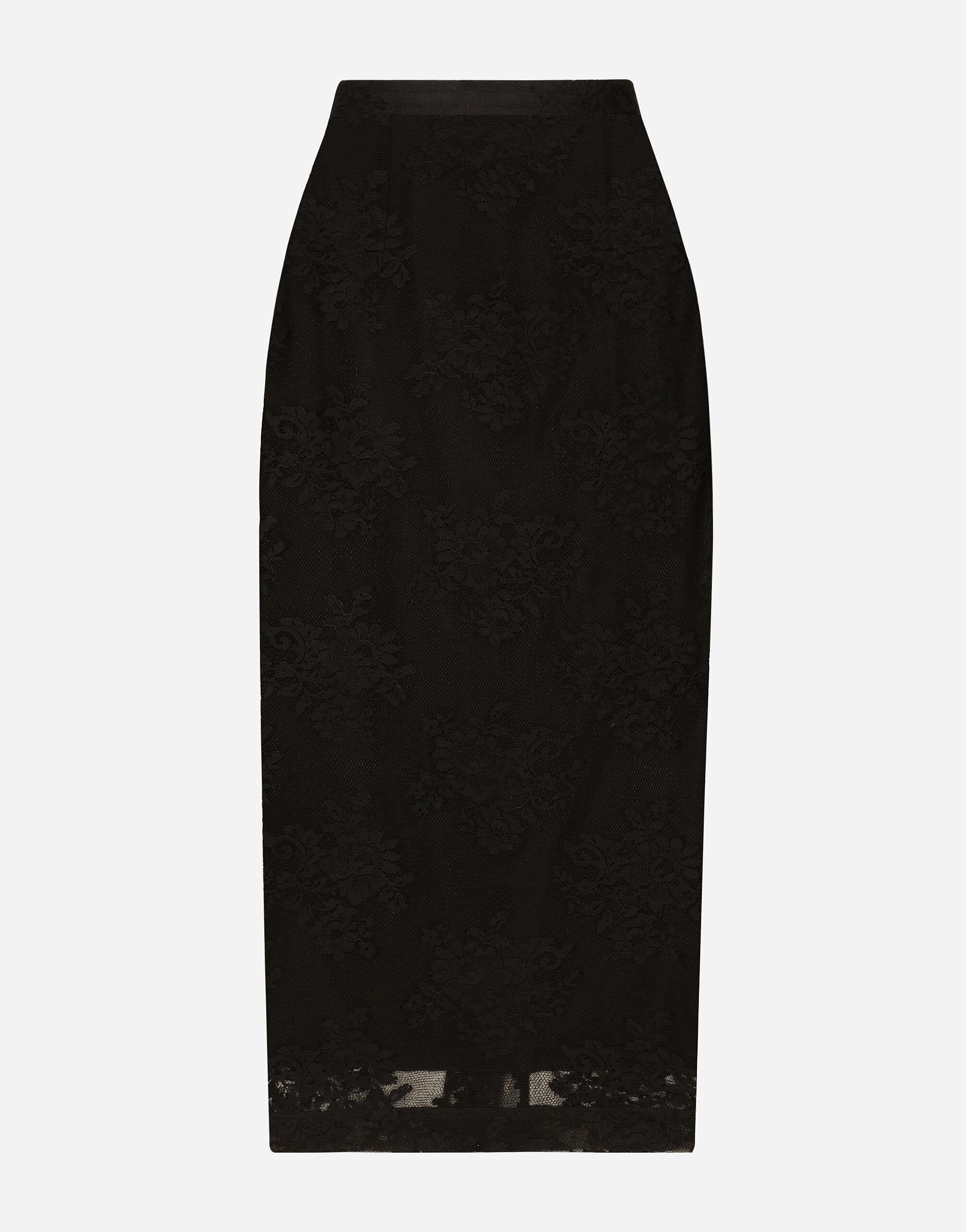 Dolce & Gabbana Lace pencil skirt with slit Black BB7287A1471