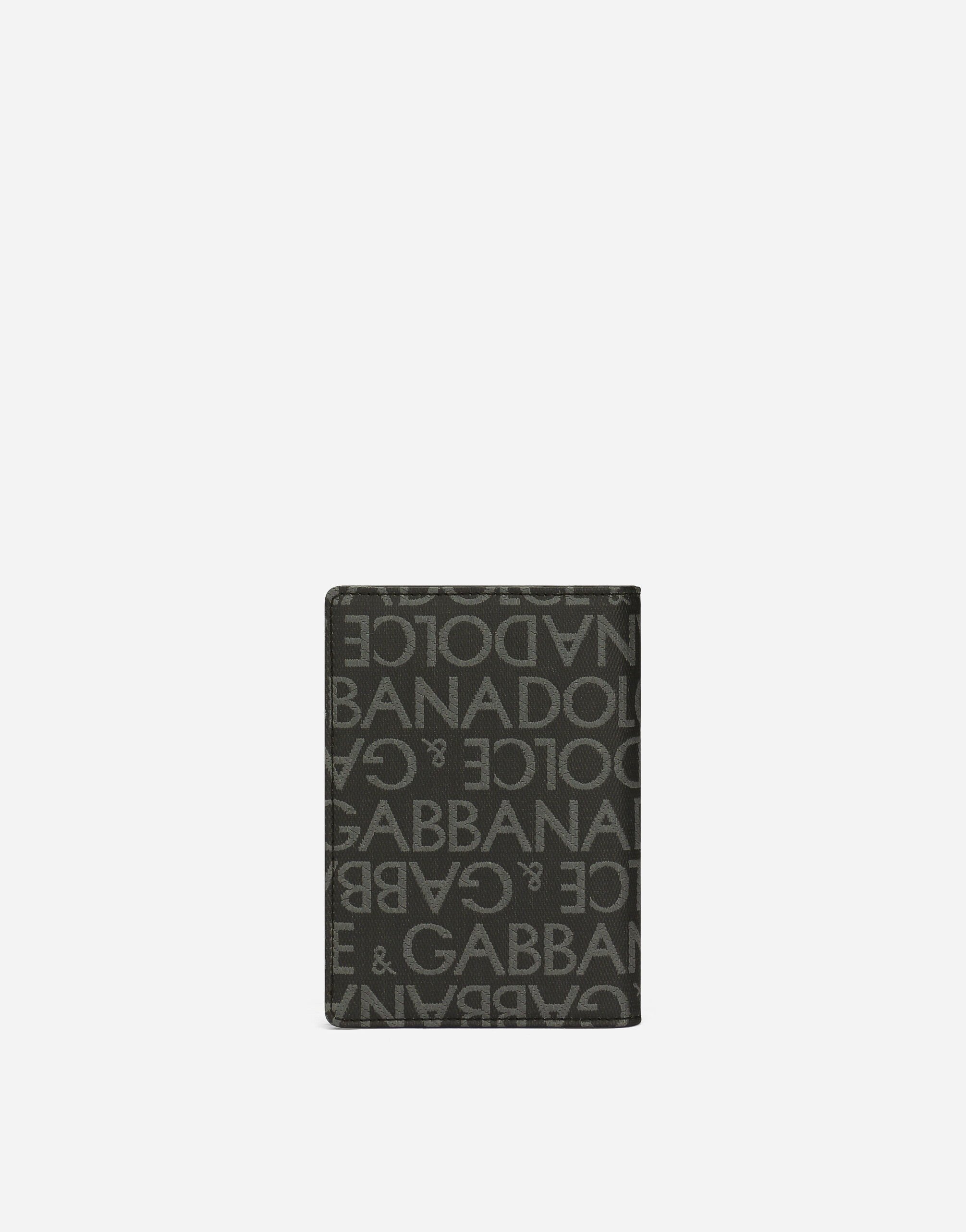 Coated jacquard passport holder in Multicolor for Men Dolce Gabbana