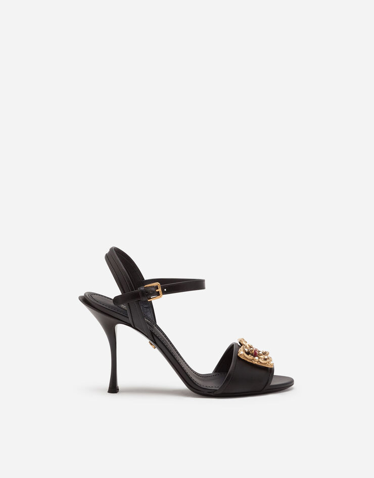 Dolce & Gabbana Calfskin sandals with DG Amore logo NERO CR0911AK295