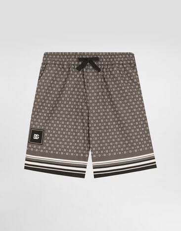 Dolce & Gabbana Bermudas aus Popeline mit Print Mehrfarbig L43Q48FI5LD