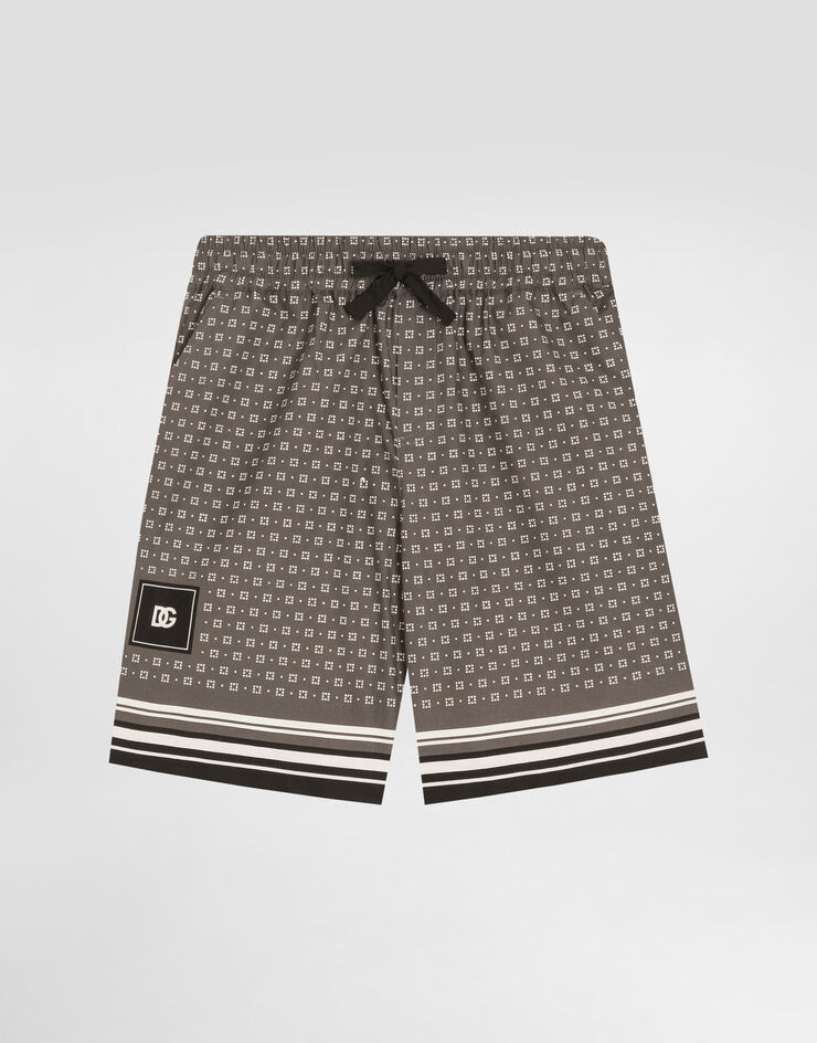 Dolce & Gabbana Bermudas aus Popeline mit Print Mehrfarbig L43Q48FI5LD