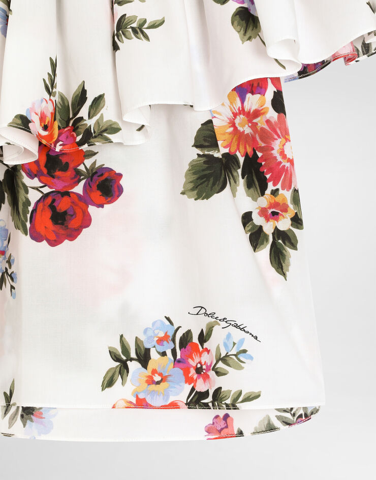 Dolce & Gabbana Flower bouquet-print poplin top Multicolor L51N73HS5UU