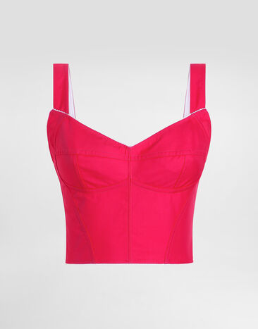 Dolce & Gabbana Top bustier de algodón Fucsia F7W98TFU61A