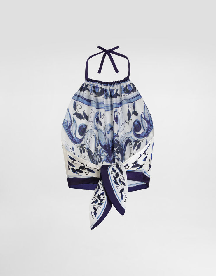 Dolce & Gabbana Majolica-print silk top Print I7S09WHI1Y7