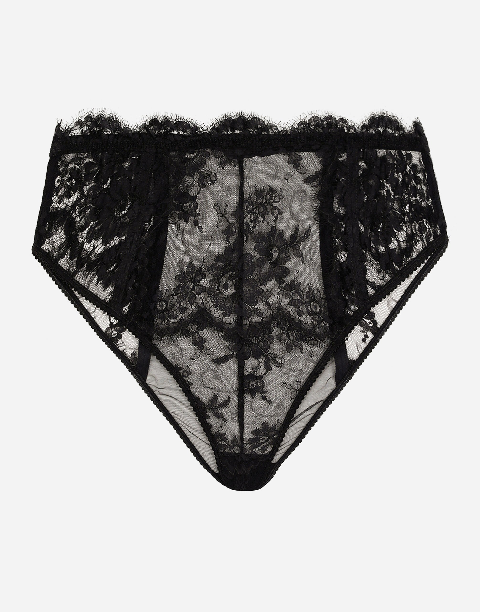 High waisted lace briefs in Black for Women Dolce Gabbana