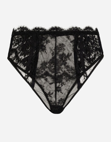 Dolce & Gabbana Slip de talle alto con encaje Negro O2C57TONO22