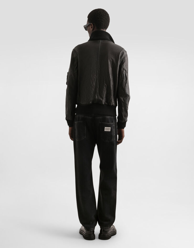 Dolce & Gabbana Aged effect nappa jacket Black G9BQOLHULXI