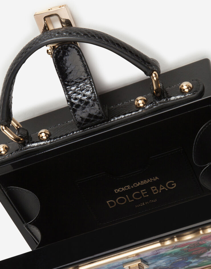 Dolce & Gabbana Tasche Dolce Box aus lackiertem holz postkarte MEHRFARBIG BB5970AM052
