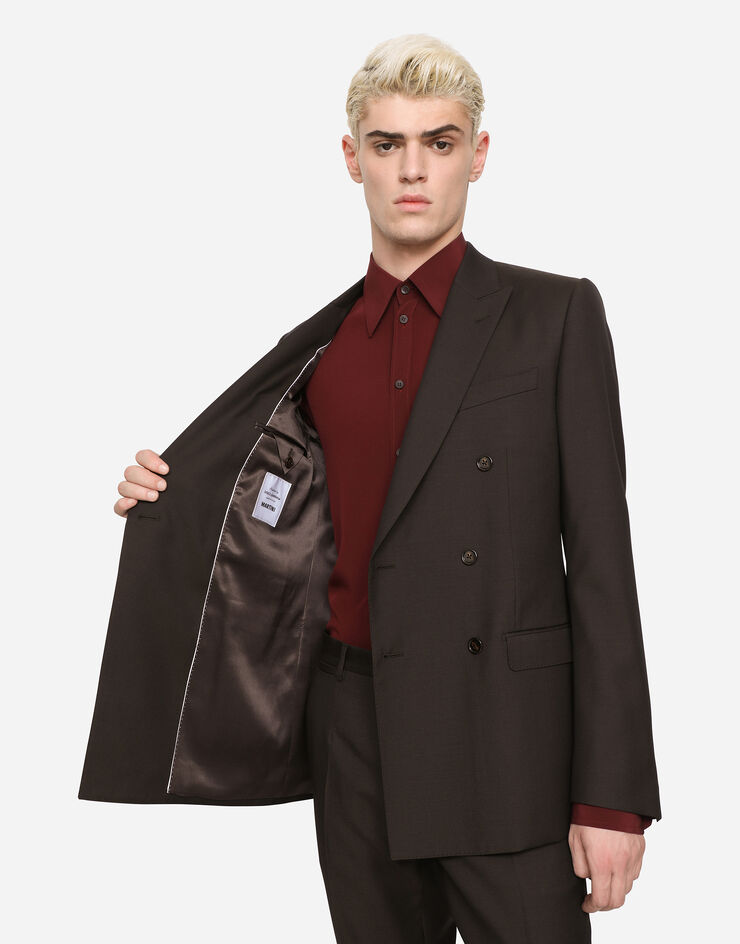 Dolce & Gabbana Double-breasted wool and silk Martini-fit suit Violet GK7SMTFU3Q7