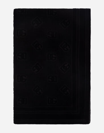 Dolce & Gabbana Cotton jacquard beach towel with DG Monogram Blue M4F27TFUSFW