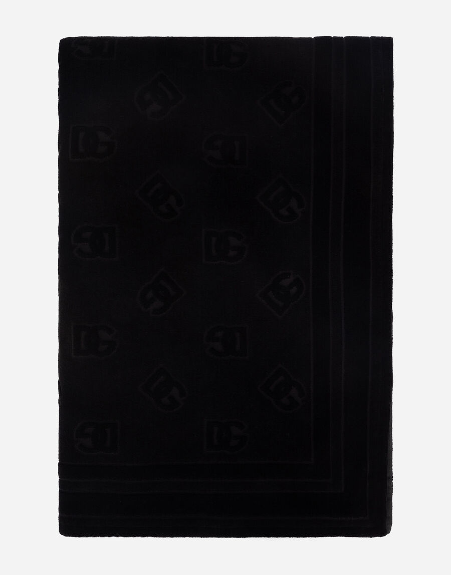 Cotton jacquard beach towel with DG Monogram