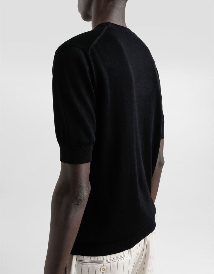 Dolce & Gabbana Cotton round-neck sweater with tag Black GXX03TJBCE9