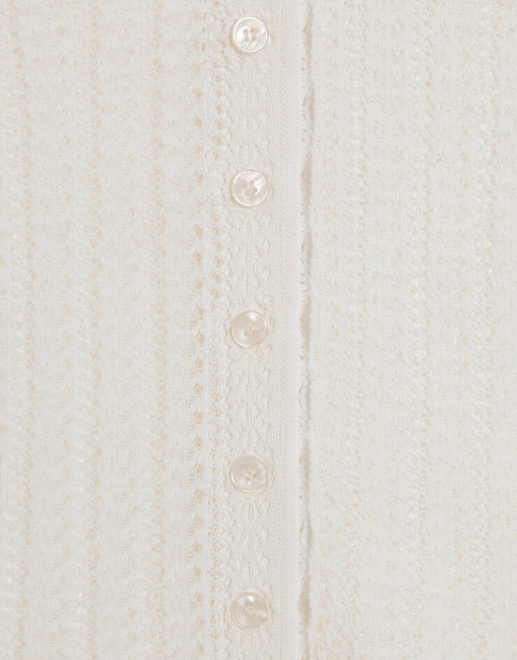 Dolce & Gabbana Cotton lace-knit cardigan White FXVE5ZJGMEN