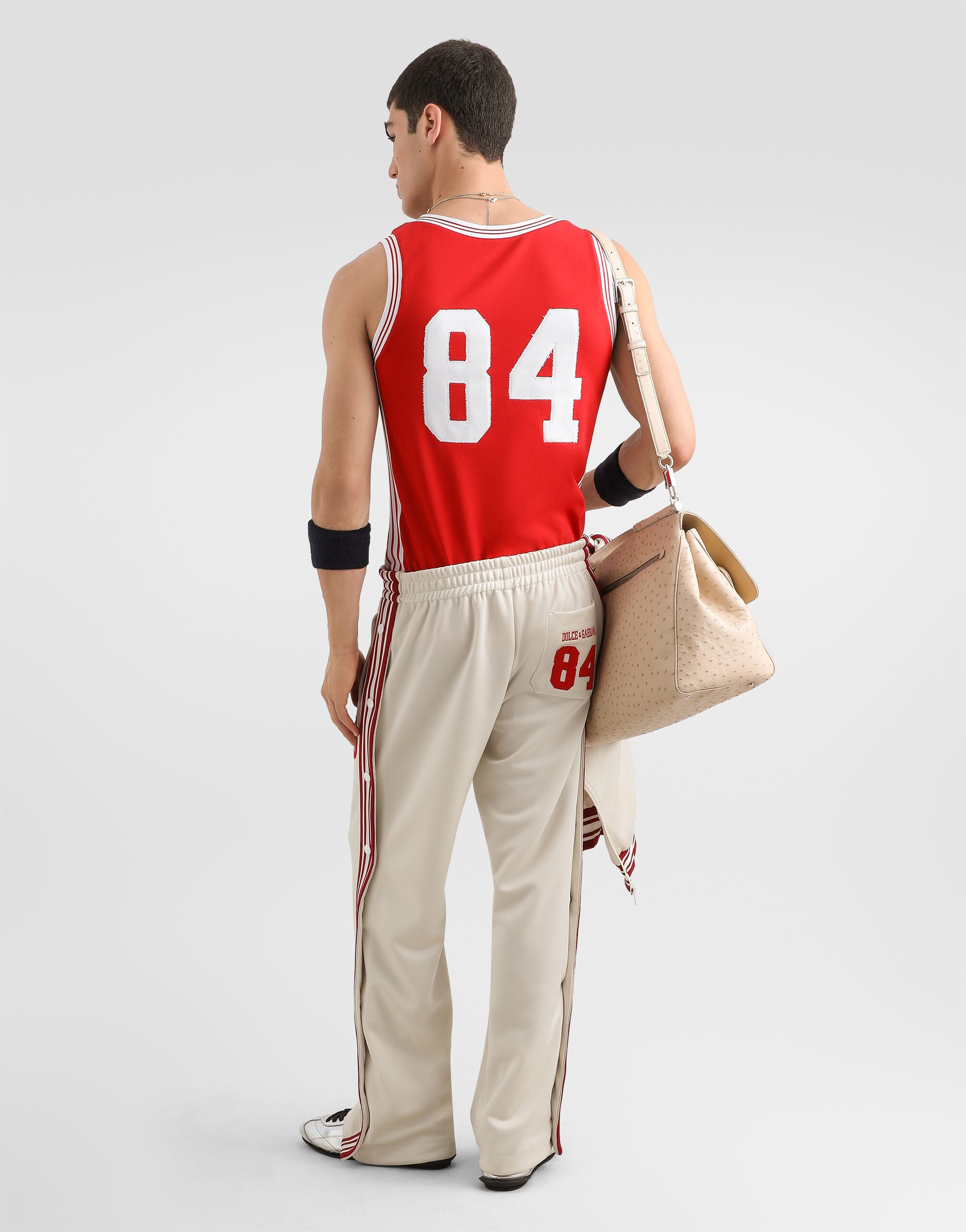 Technical piqué jogging trousers - thumbnail 3