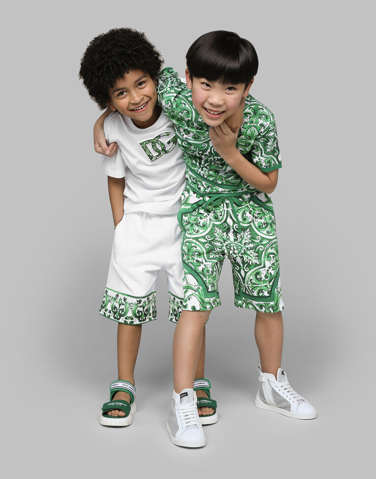 Dolce & Gabbana Jersey T-shirt with DG logo White L4JTHVG7NVC
