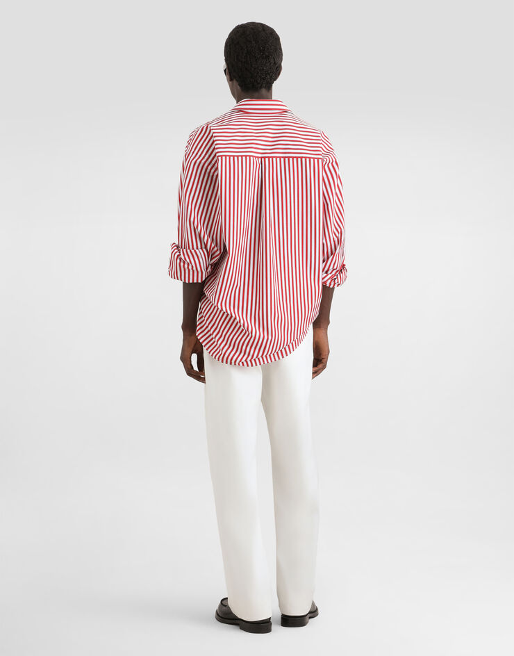 Dolce & Gabbana Camisa en popelina a rayas Dolce & Gabbana Camisa en popelina a rayas Multicolor G5OV2ZFR54A