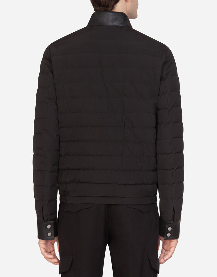 Dolce & Gabbana Nylon jacket with leather details BLACK G9RA6THUMFU