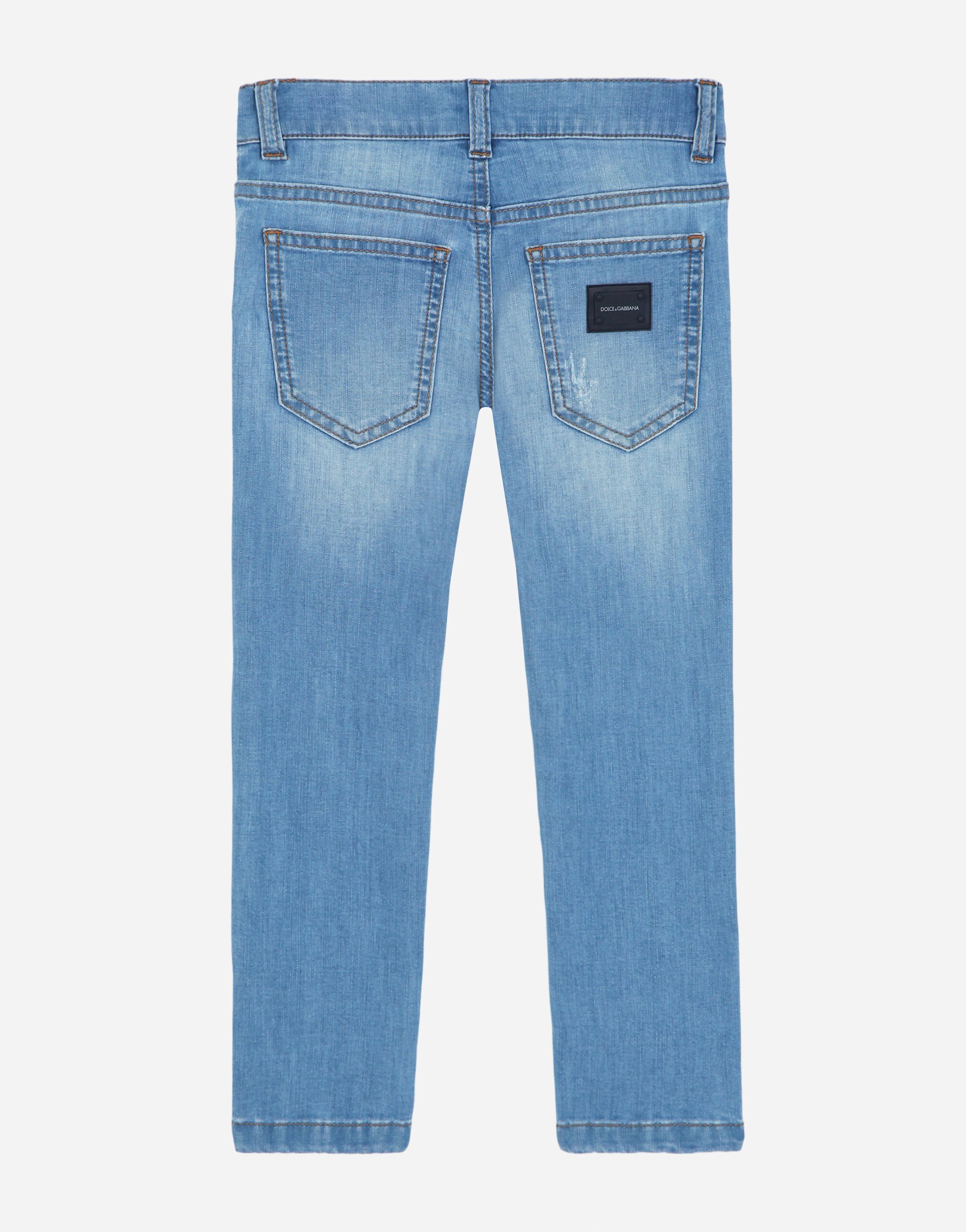 Stretch slim fit baby blue jeans in LIGHT BLUE for Men Dolce Gabbana