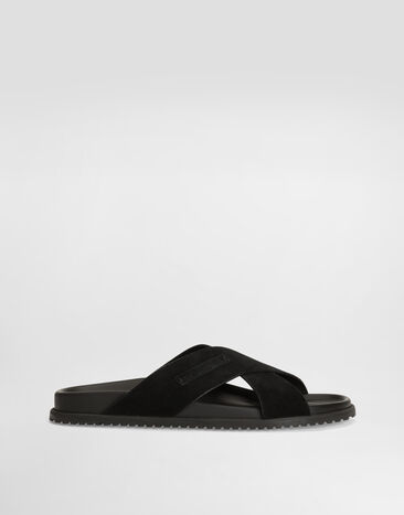 Dolce & Gabbana صندل من جلد شامواه Black A80534A9R00