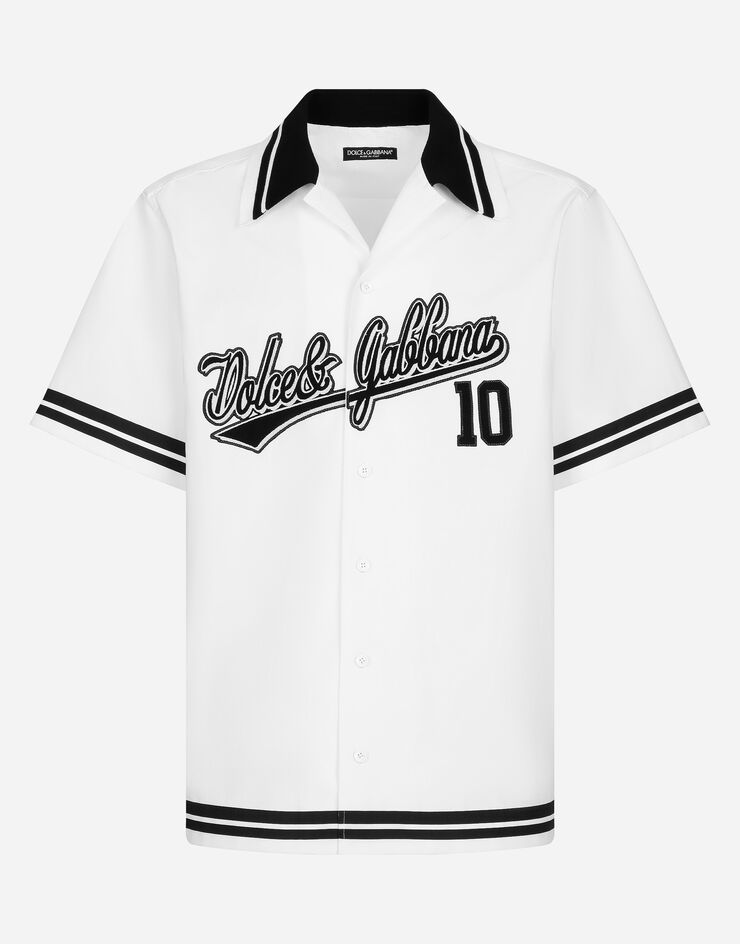 Dolce & Gabbana Cotton Hawaiian shirt with Dolce&Gabbana logo White G5LN8ZFI5IH
