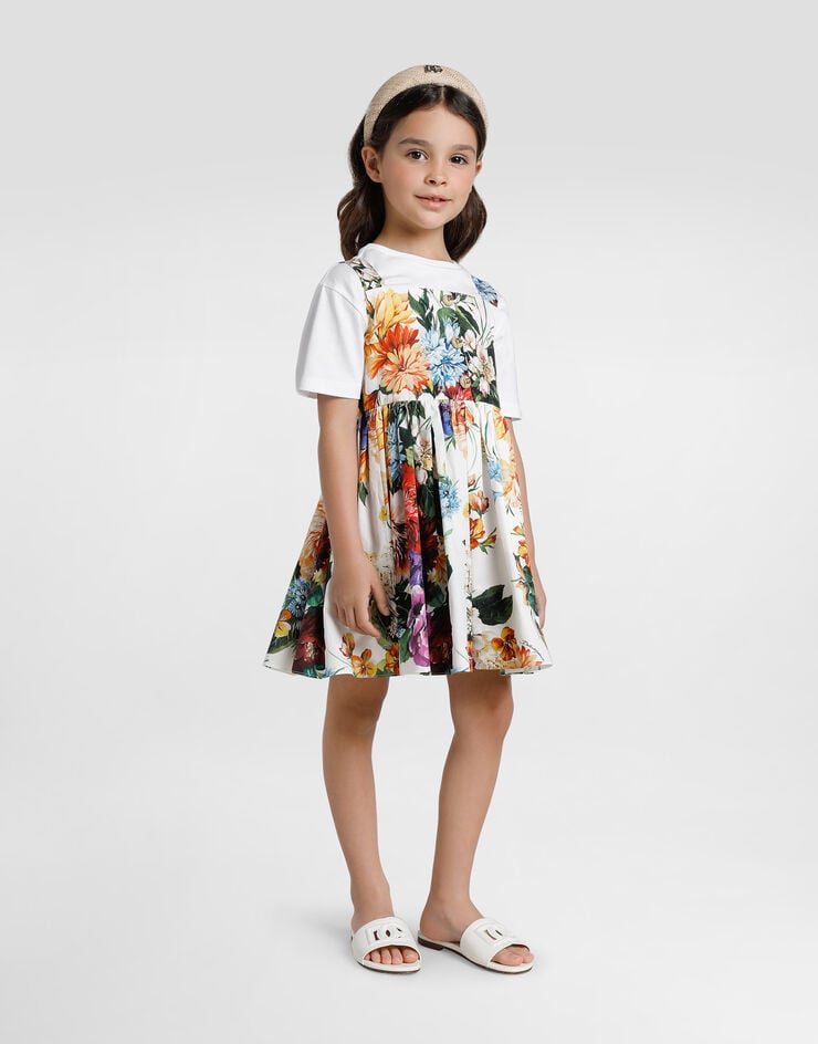 Dolce & Gabbana فستان بوبلين بطبعة زهور مطبعة L54DH8HS5TV