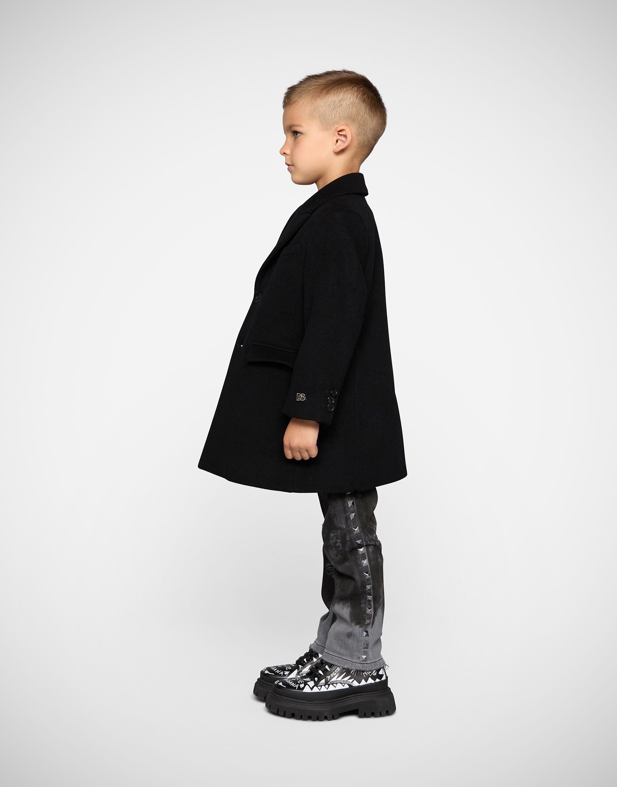 Calfskin combat boots with graffiti print in Multicolor for