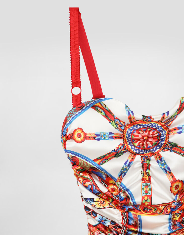 Dolce & Gabbana Carretto-print satin dress Multicolor F6TPXTFSICI